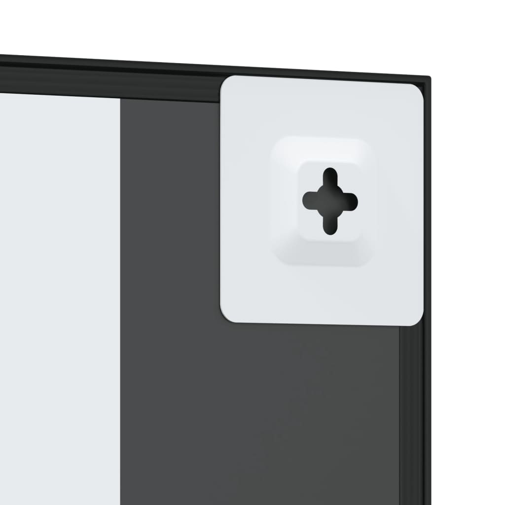 Oglindă de perete, negru, 30x40 cm, dreptunghiulară, fier