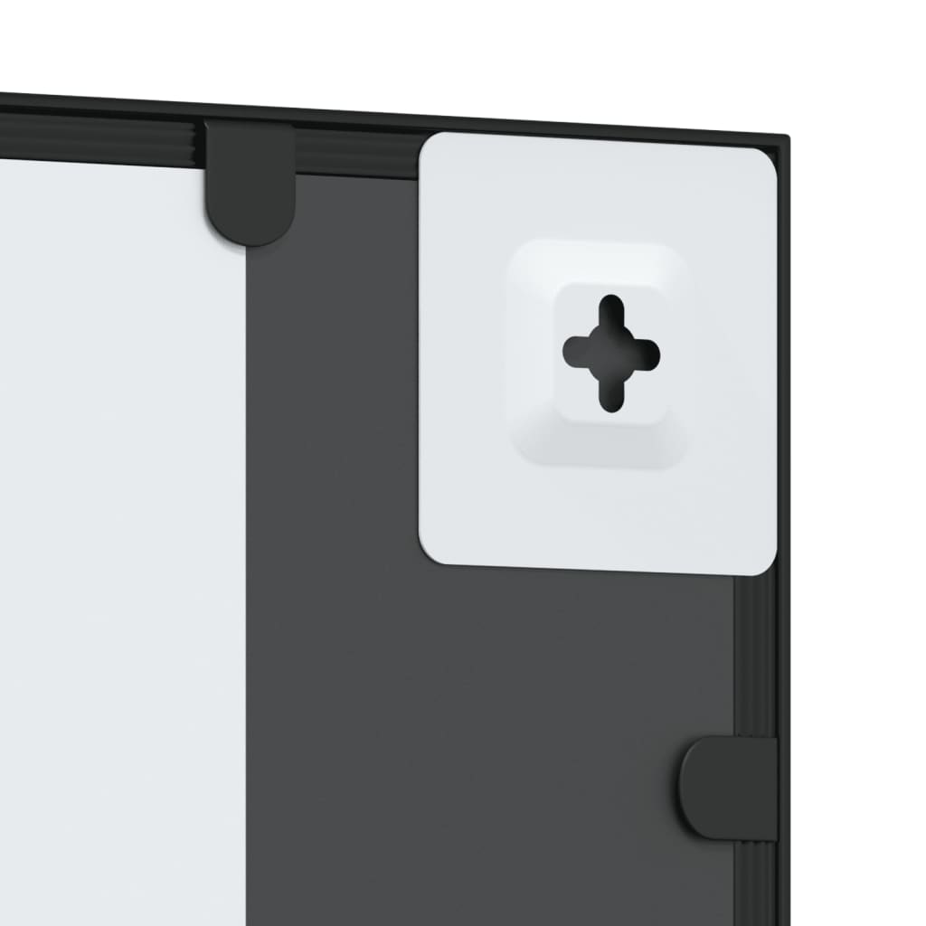 Oglindă de perete, negru, 50x80 cm, dreptunghiulară, fier