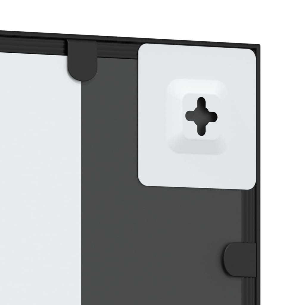 Oglindă de perete, negru, 50x100 cm, dreptunghiulară, fier