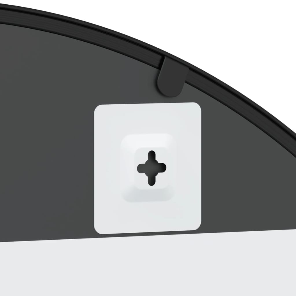 Oglindă de perete, negru, 80x40 cm, arcuită, fier