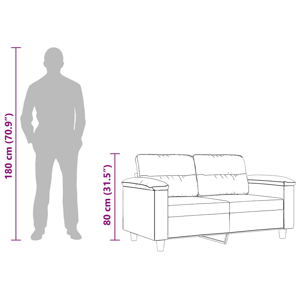 Canapea cu 2 locuri, gri taupe, 120 cm, țesătură microfibră