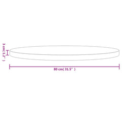 Blat de masă rotund, alb, Ø80x3 cm, lemn masiv de pin