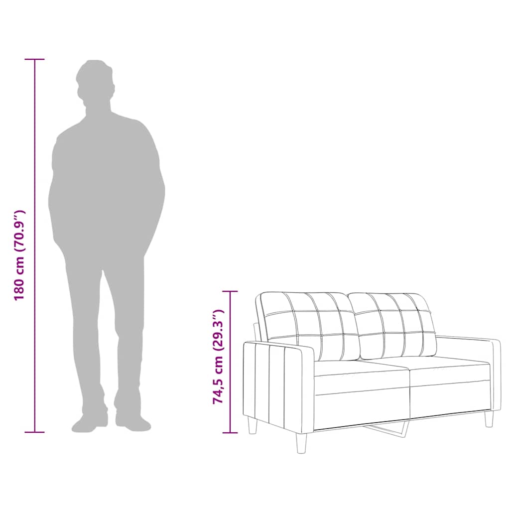 Canapea cu 2 locuri, roșu vin, 140 cm, material textil