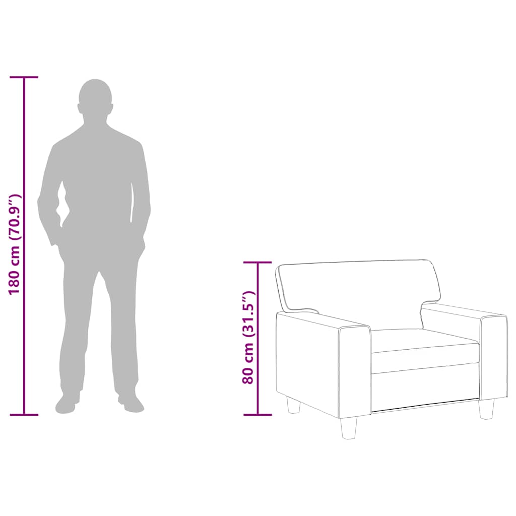 Canapea de o persoană, roșu vin, 60 cm, piele ecologică