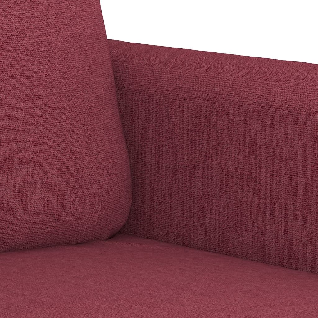 Canapea cu 2 locuri, roșu vin, 140 cm, material textil