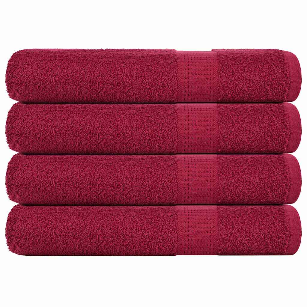 Prosoape de saună, FROGN, 4 buc., Bordeaux, 80x200 cm, 360 g/m²