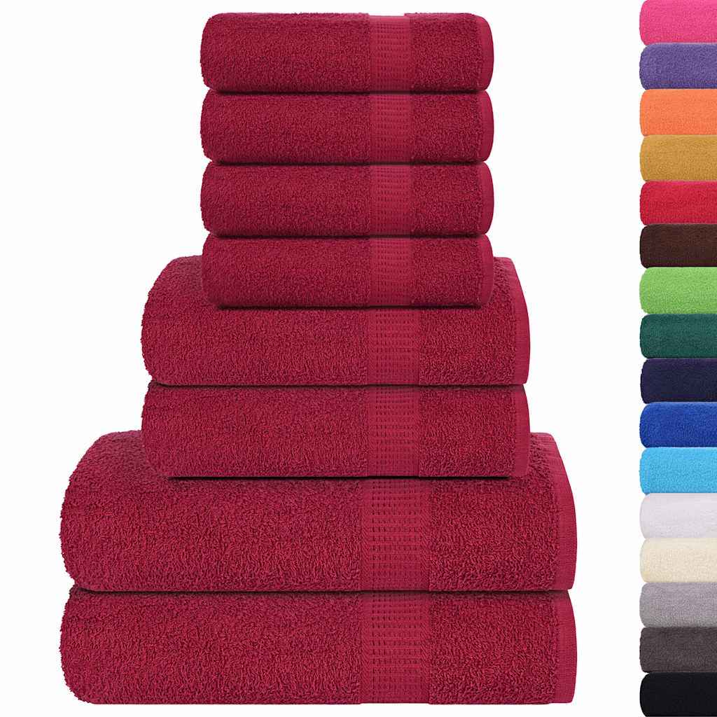 Set prosoape 8 piese Bordeaux 360 g/m² 100% bumbac