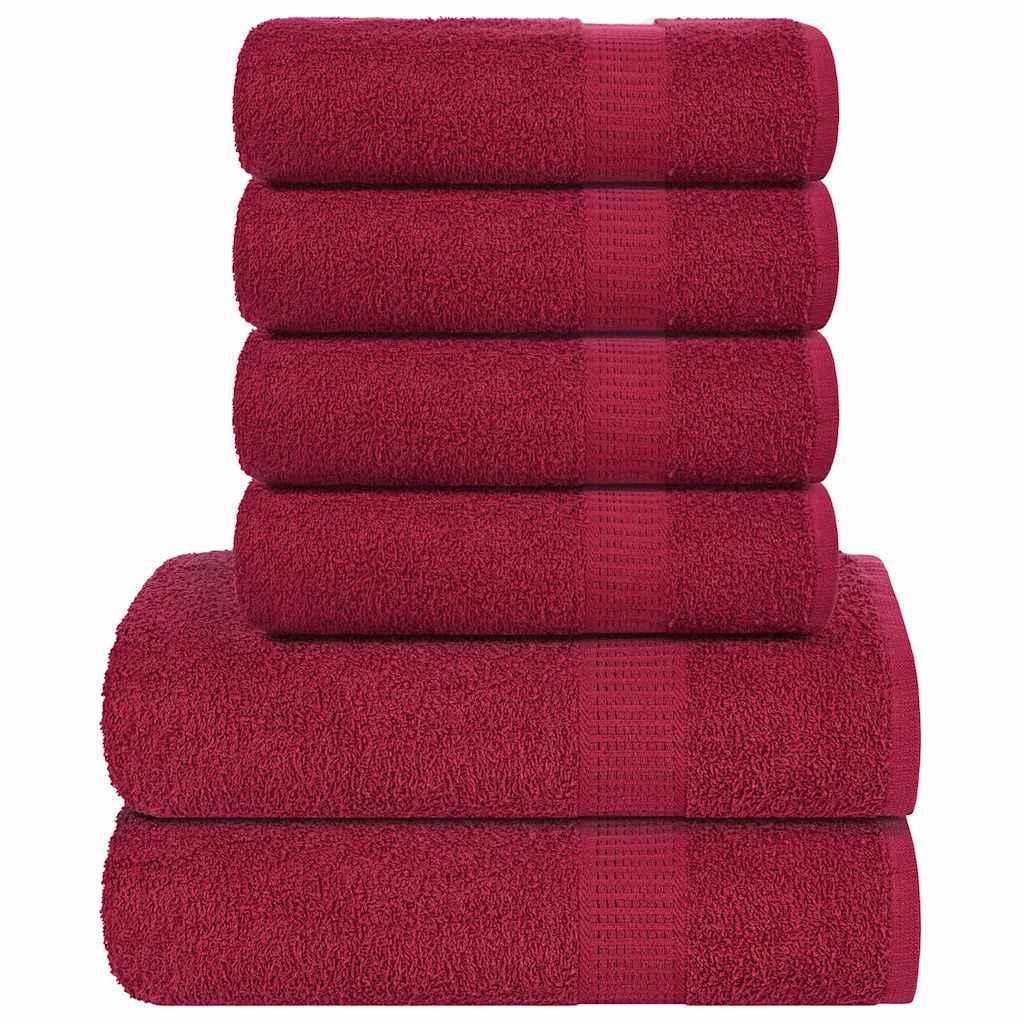 Set prosoape 6 piese Bordeaux 360 g/m² 100% bumbac