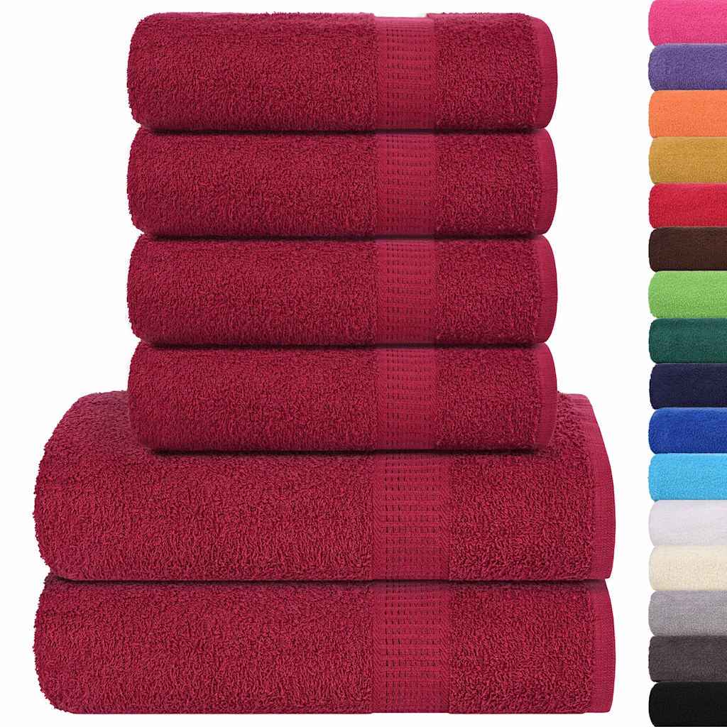 Set prosoape 6 piese Bordeaux 360 g/m² 100% bumbac