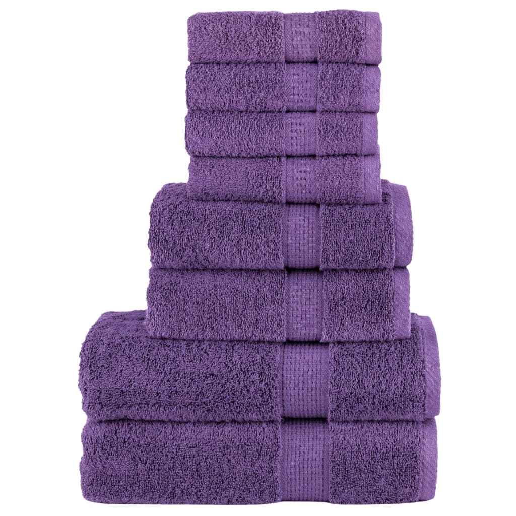 Set de prosoape premium SOLUND, 8 piese, violet, 600 g/m²