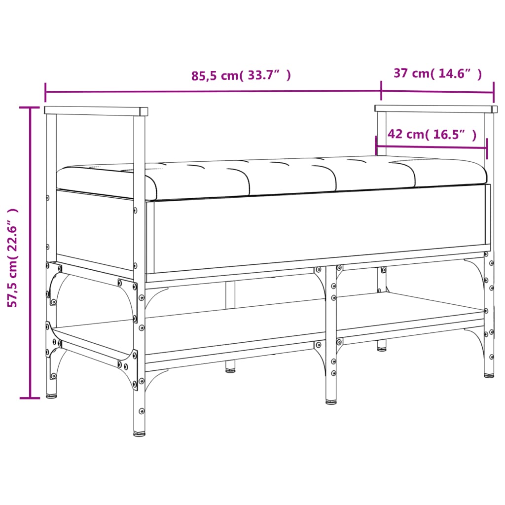 Bancă pentru pantofi stejar sonoma 85,5x42x57,5 cm