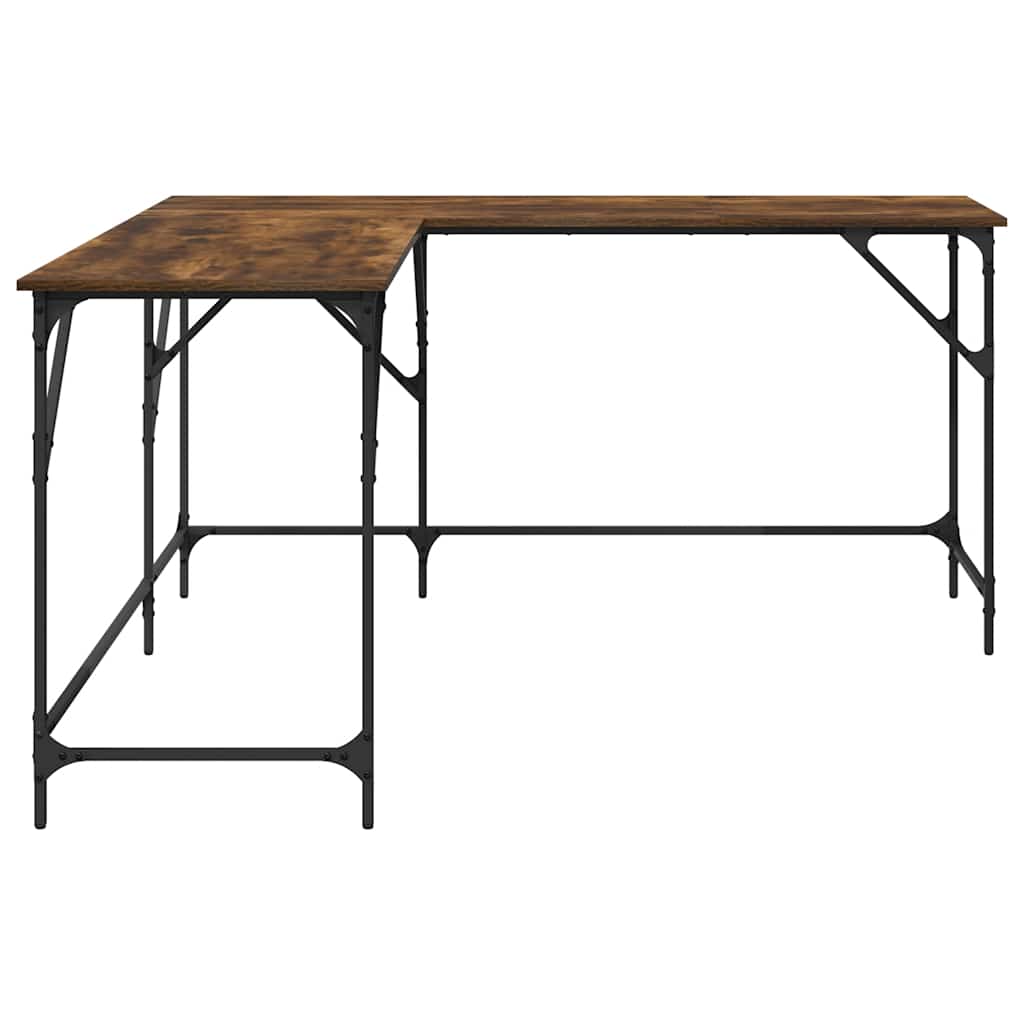 Birou, stejar fumuriu, 149x149x75 cm, lemn prelucrat