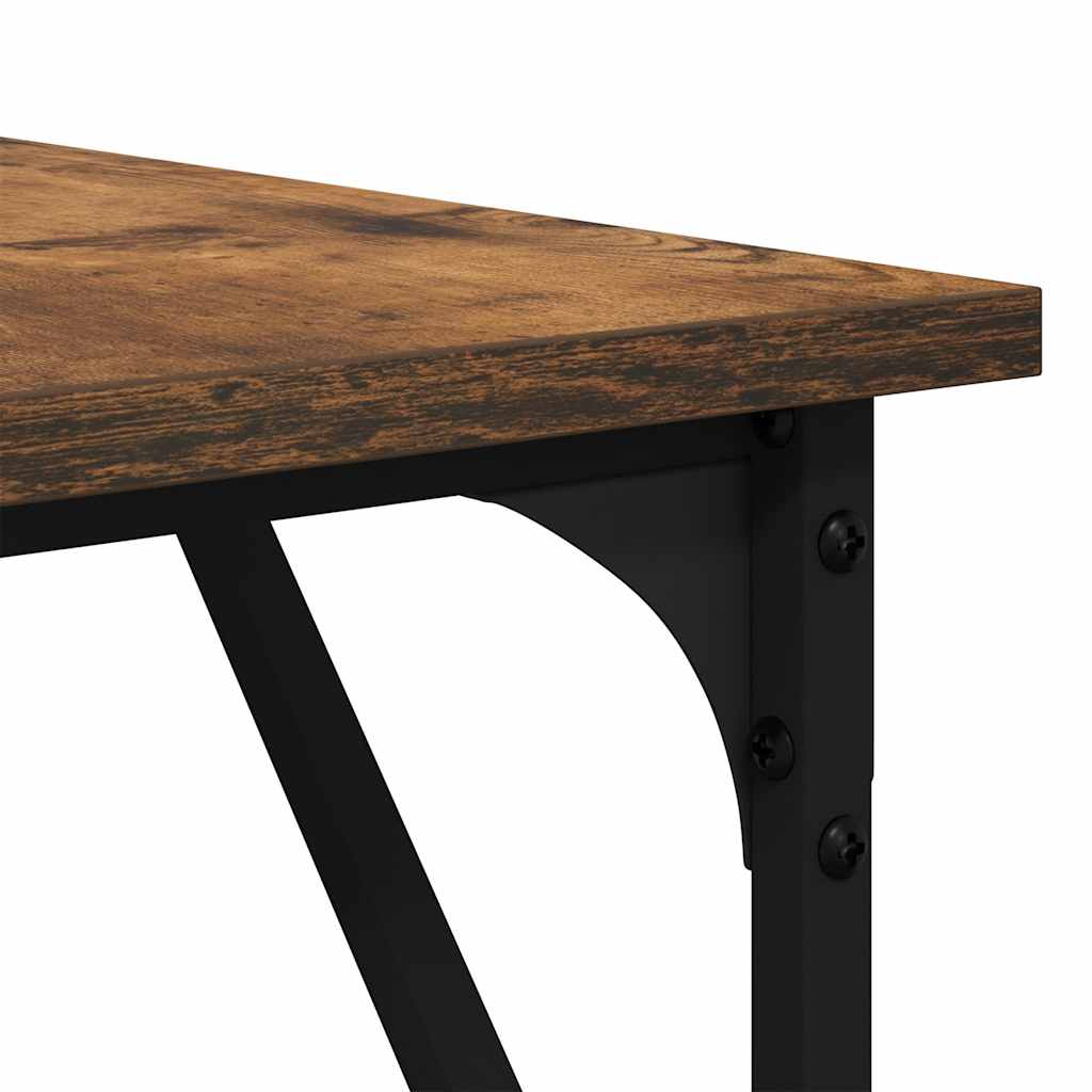 Birou, stejar fumuriu, 149x149x75 cm, lemn prelucrat