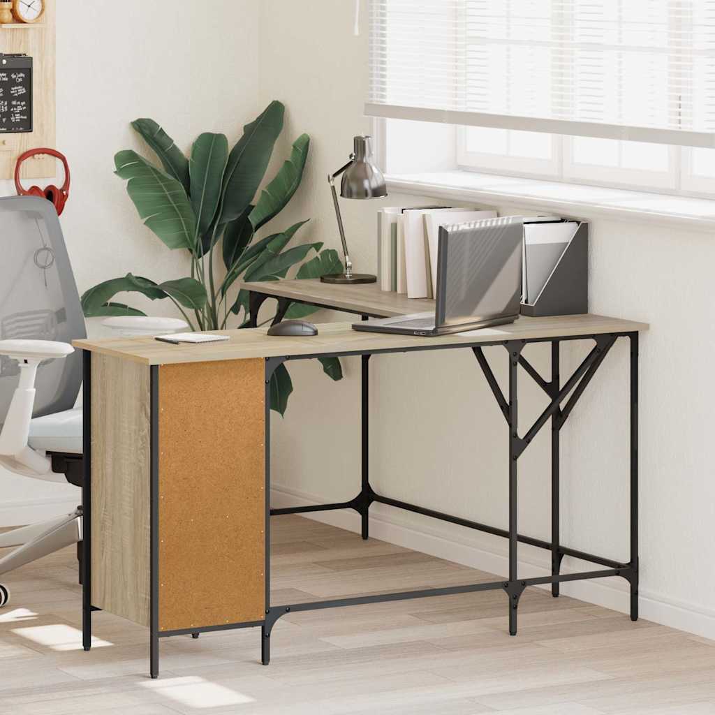 Birou, stejar sonoma, 141x141x75 cm, lemn prelucrat