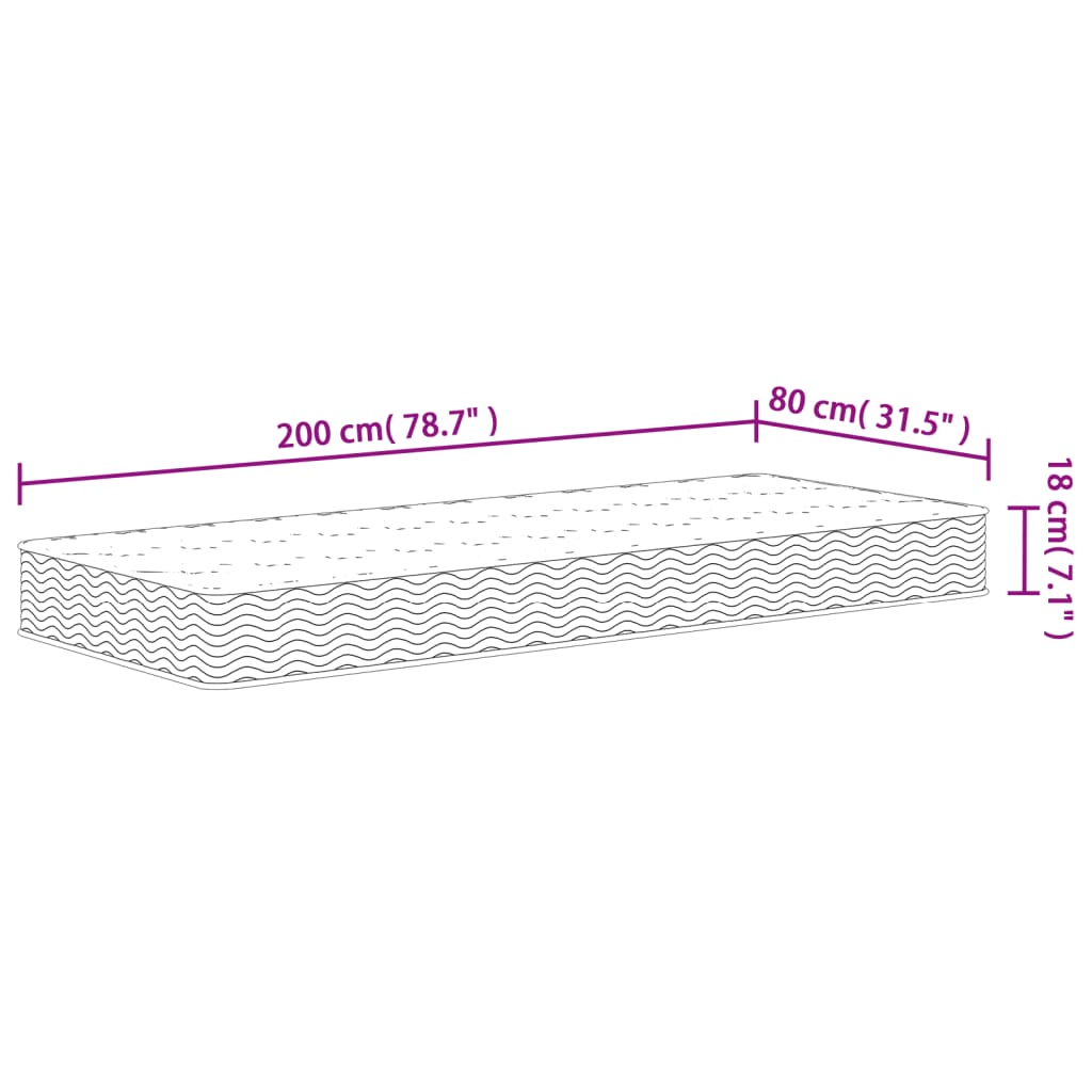 Saltea cu arcuri bonnell, fermitate medie, 80x220 cm