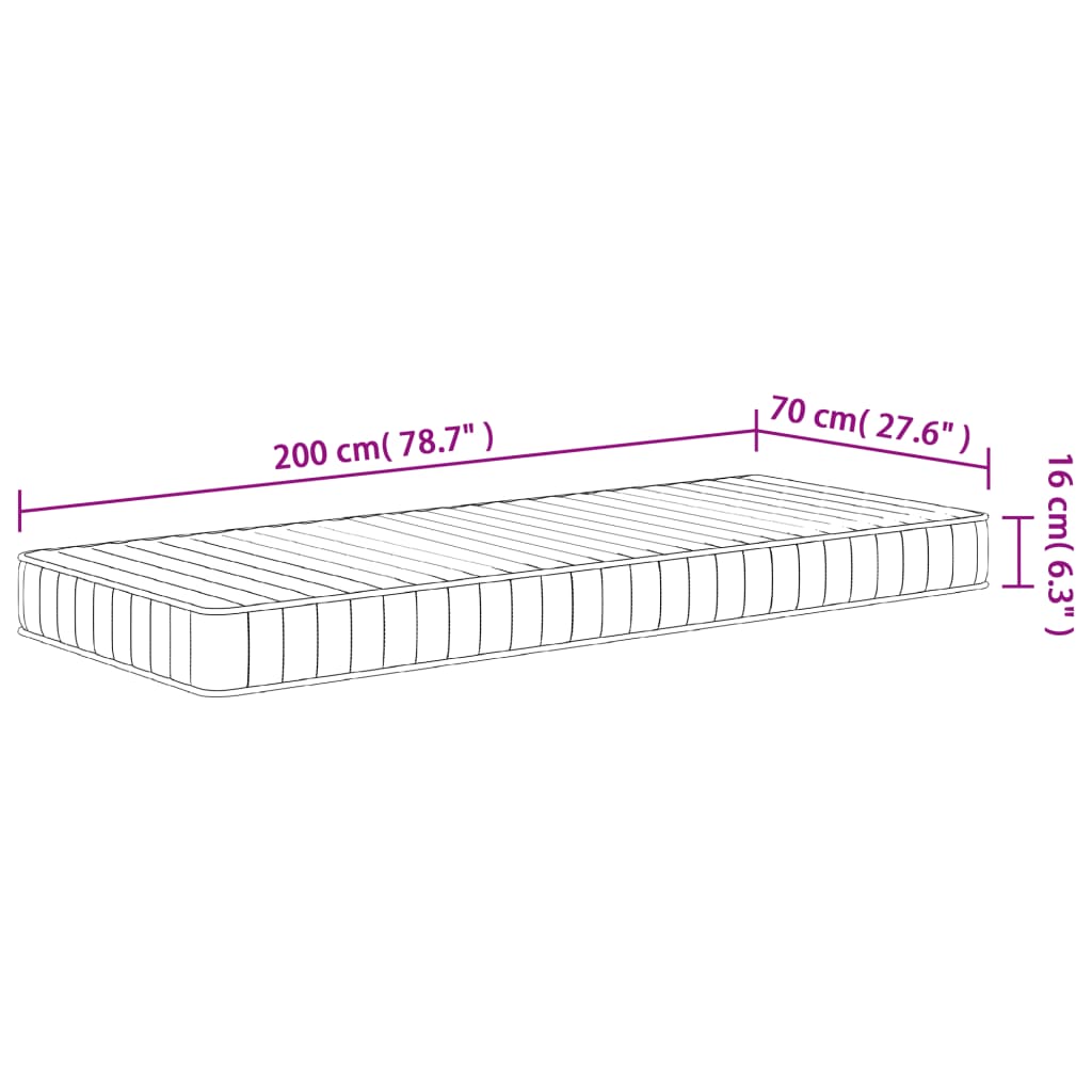 Saltea din spumă, fermitate medie moale, 70x200 cm