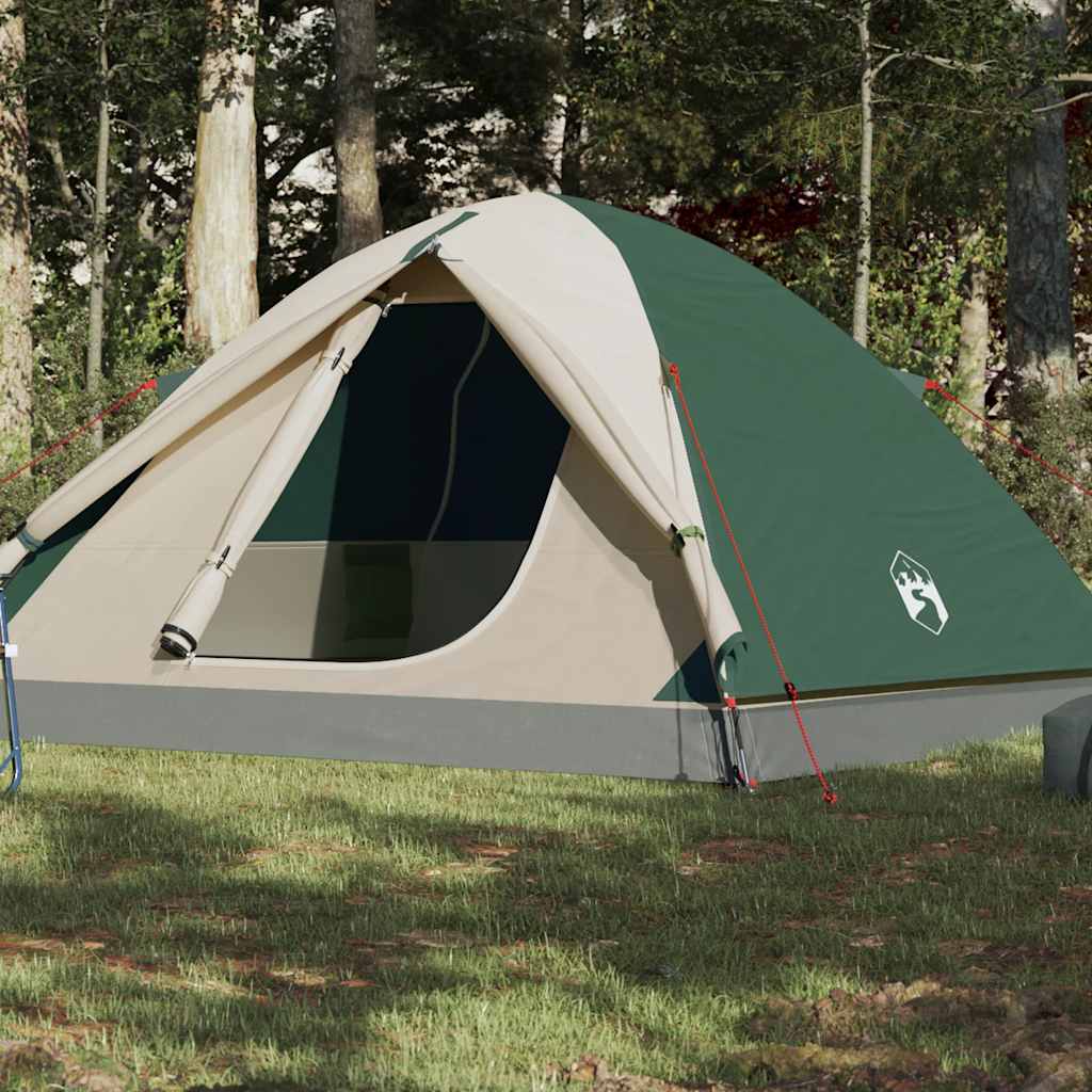 Cort de camping cupolă 6 persoane, verde, impermeabil