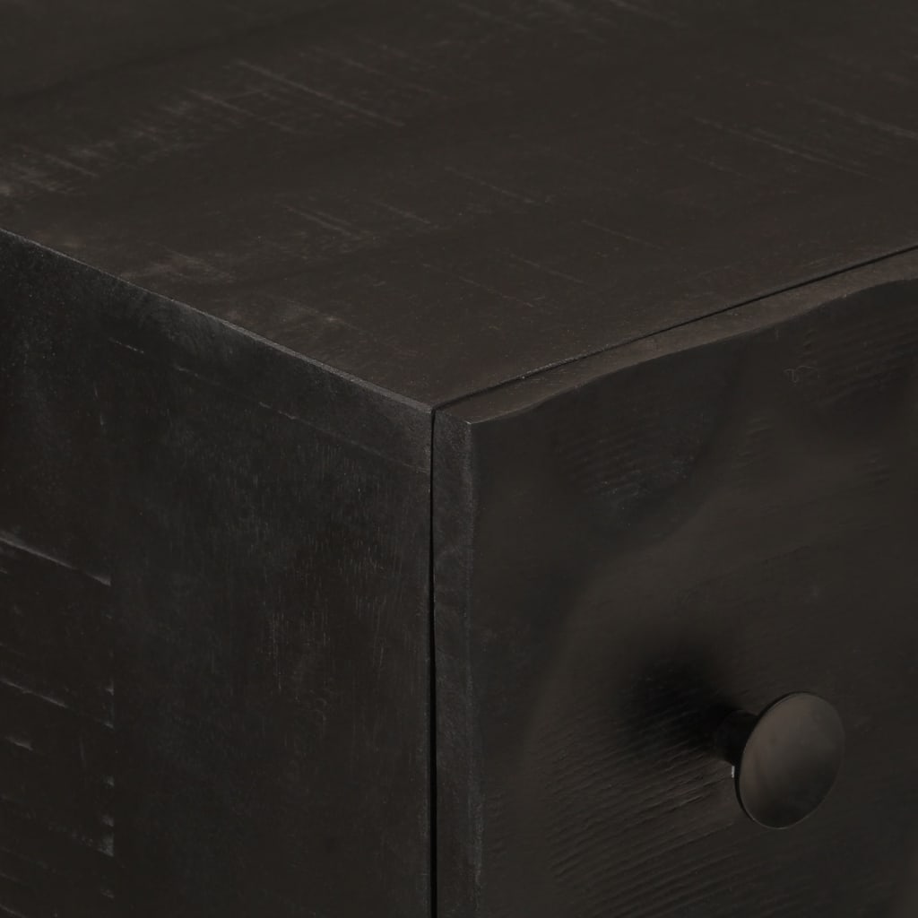 Servantă, neagră, 55x30x76 cm, lemn masiv de mango și fier