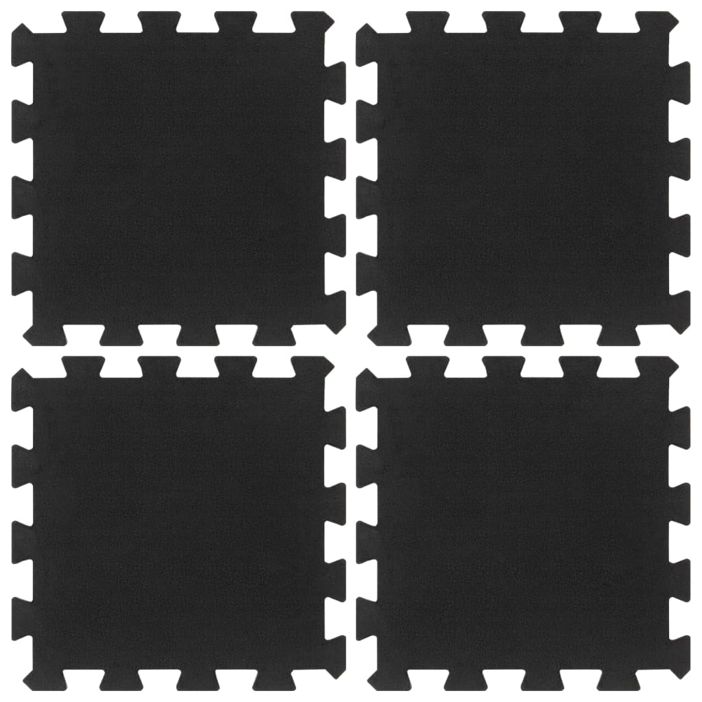 Plăci de podea din cauciuc, 4 buc., negru, 16 mm, 30x30 cm