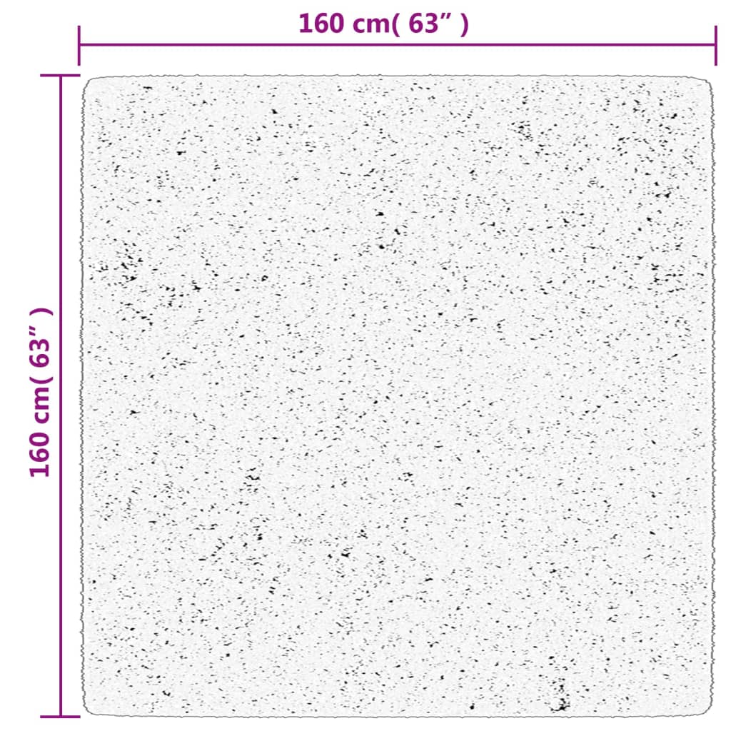 Covor HUARTE, fir scurt, moale și lavabil, antracit, 160x160 cm