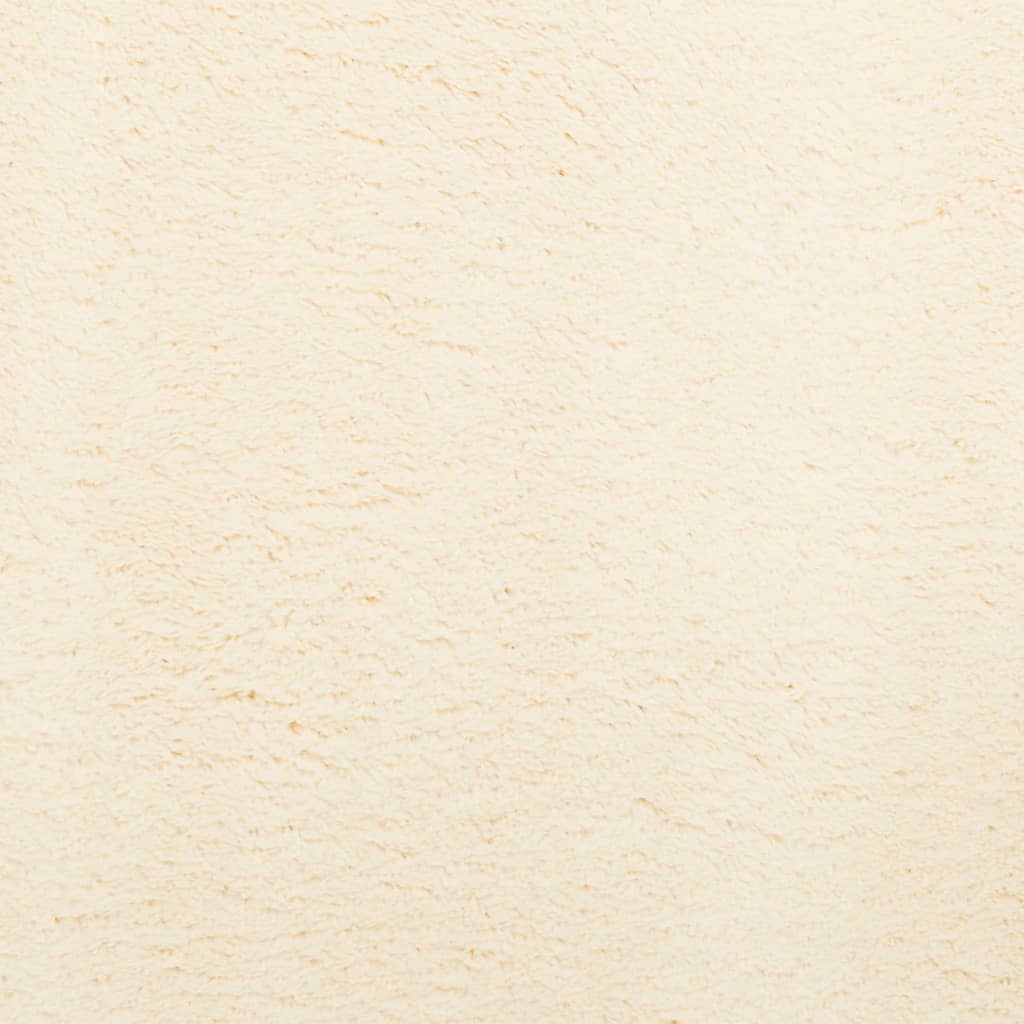 Covor HUARTE, fir scurt, moale și lavabil, crem, Ø 200 cm