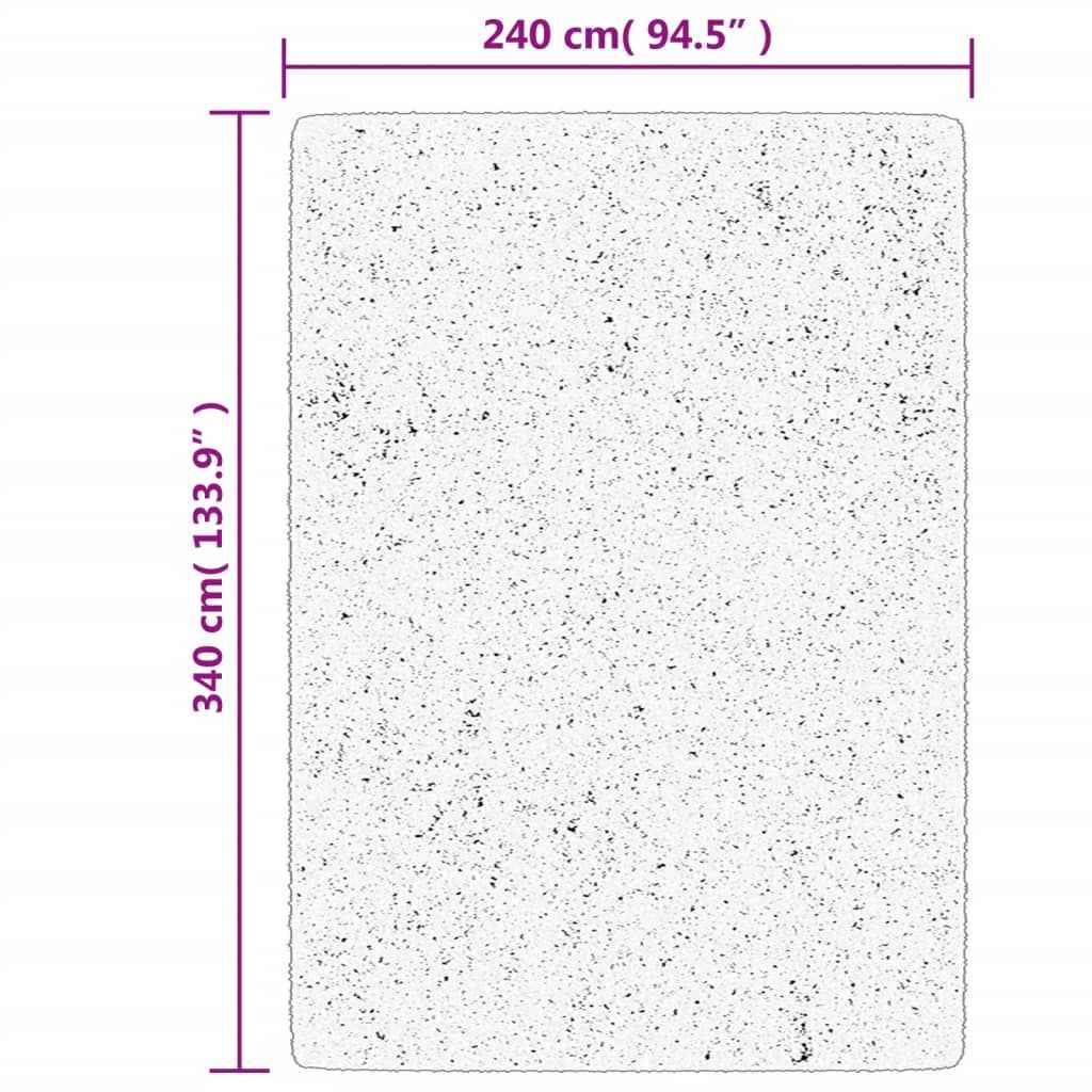 Covor pufos "PAMPLONA" fire înalte negru/crem modern 240x340 cm