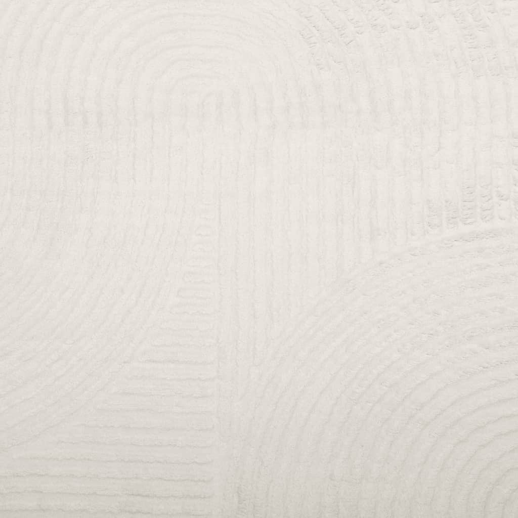 Covor "IZA" aspect scandinav, cu fire scurte, crem, Ø 160 cm