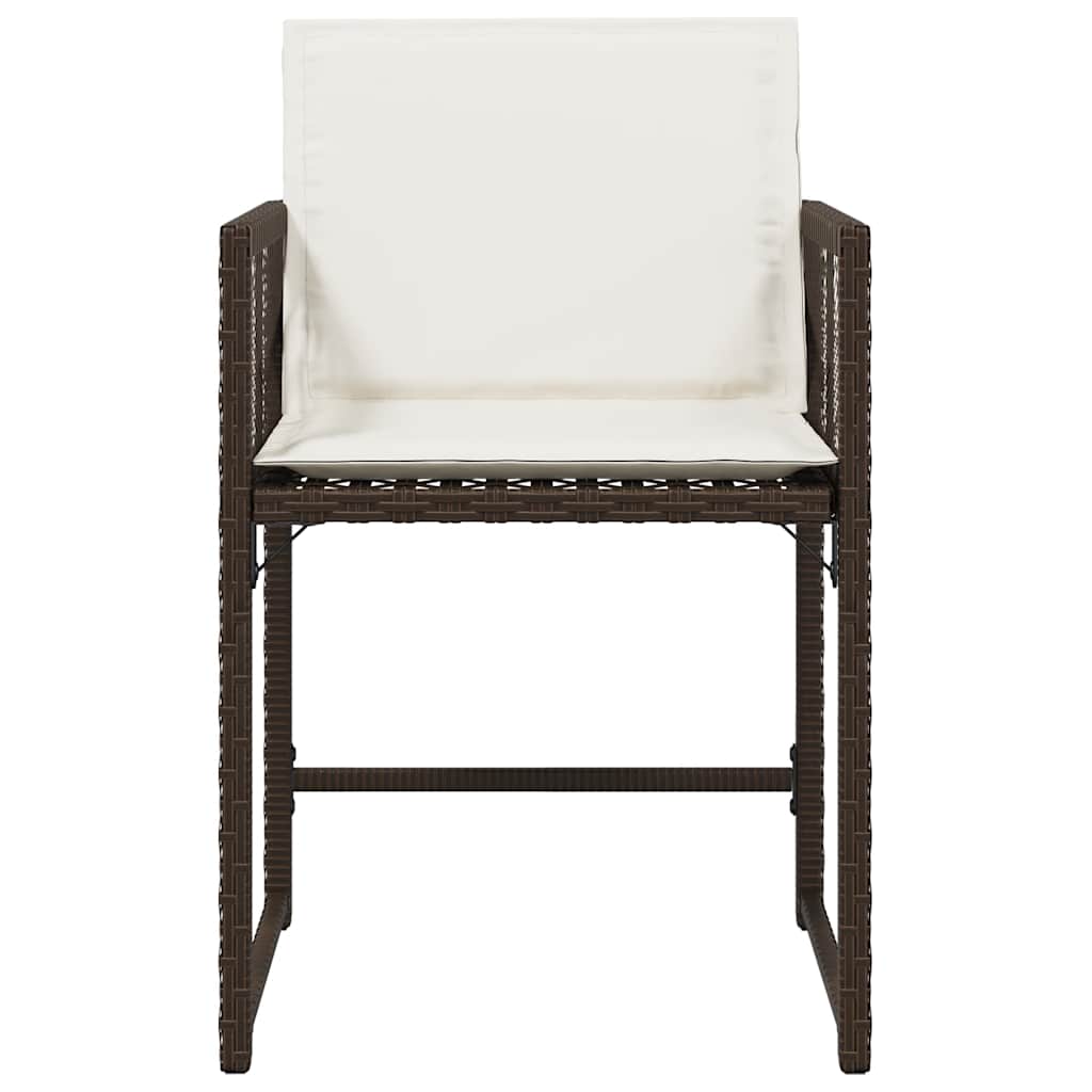 Scaune de grădină cu perne, 4 buc., maro, poliratan