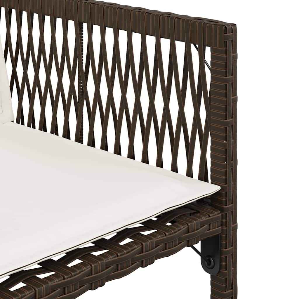 Scaune de grădină cu perne, 4 buc., maro, poliratan