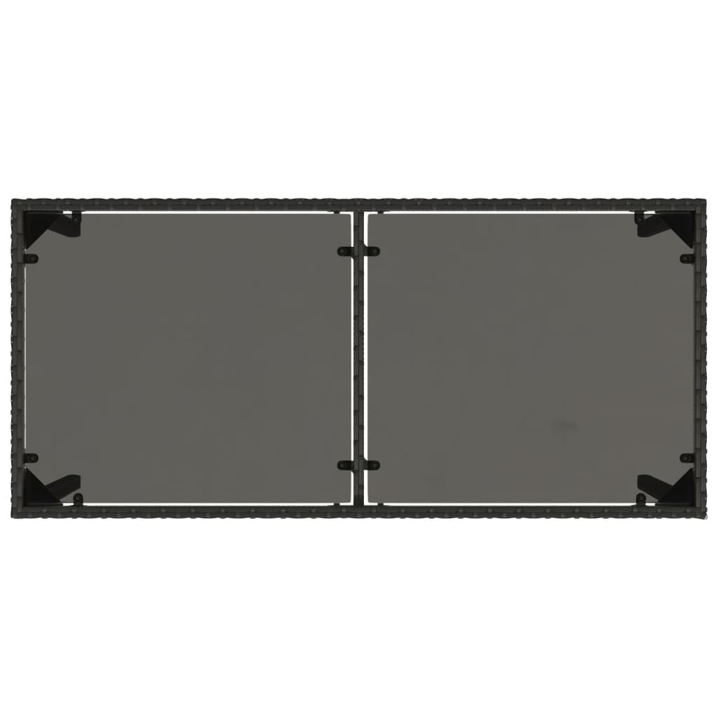 Set mobilier de grădină cu perne, 5 piese, negru, poliratan