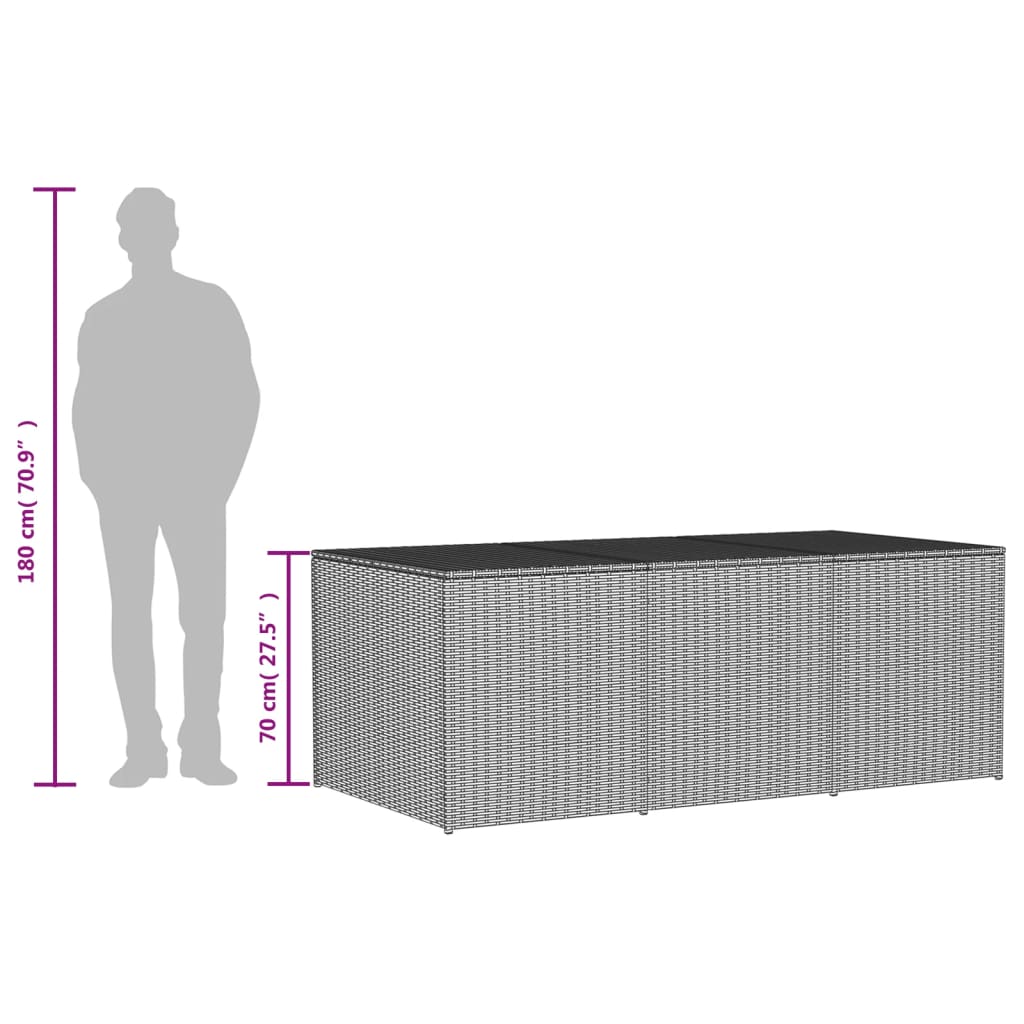 Ladă depozitare de grădină, bej combinat, 984 L, poliratan