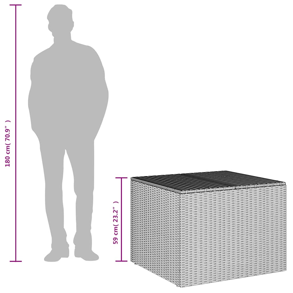 Ladă de depozitare pentru grădină, negru, 291 L, poliratan