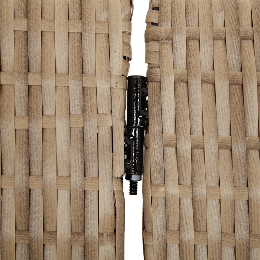 Separator de cameră cu 4 panouri, bej, poliratan