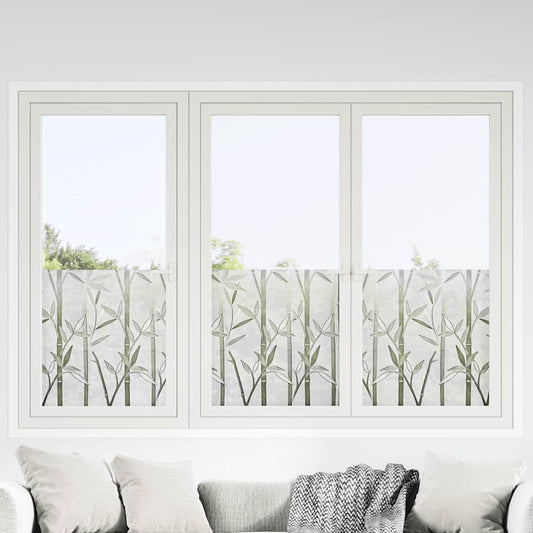 Folie fereastră, 4 buc., mată, model bambus, PVC