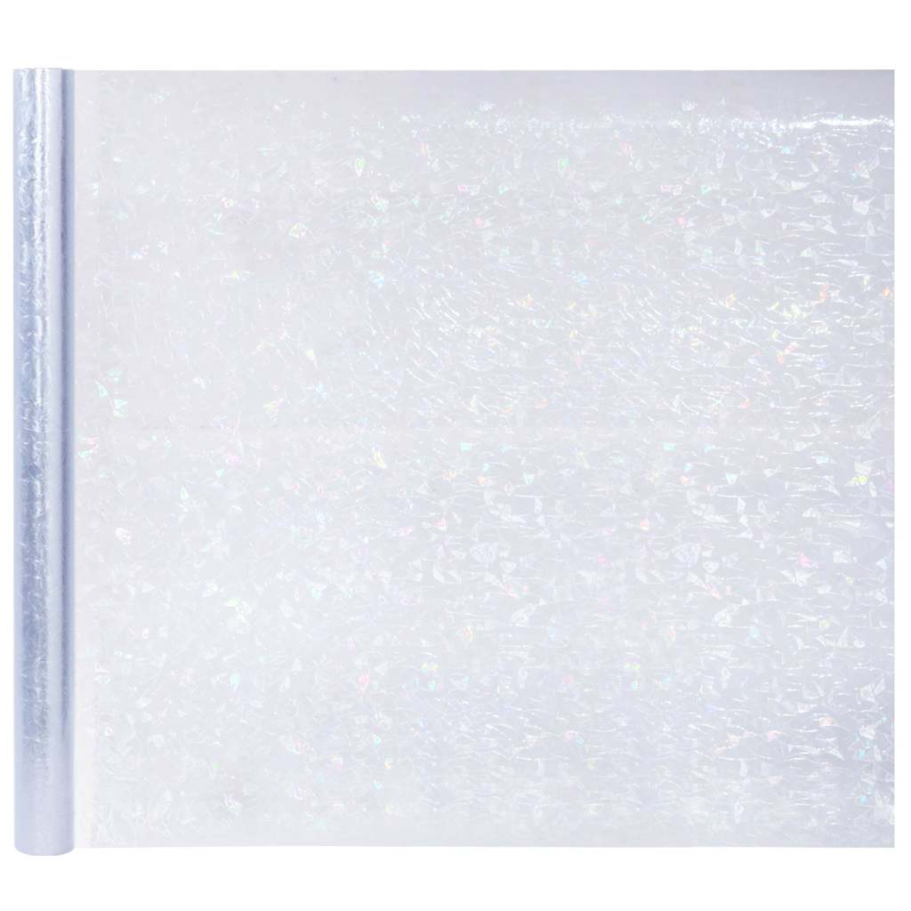 Folie fereastră, 3 buc., mată, model curcubeu 3D, PVC