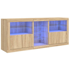 Servantă cu lumini LED, stejar sonoma, 181,5x37x67 cm