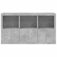 Servantă cu lumini LED, gri beton, 181,5x37x100 cm