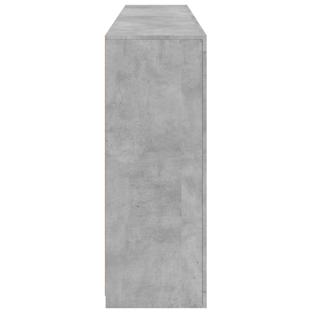 Servantă cu lumini LED, gri beton, 181,5x37x100 cm