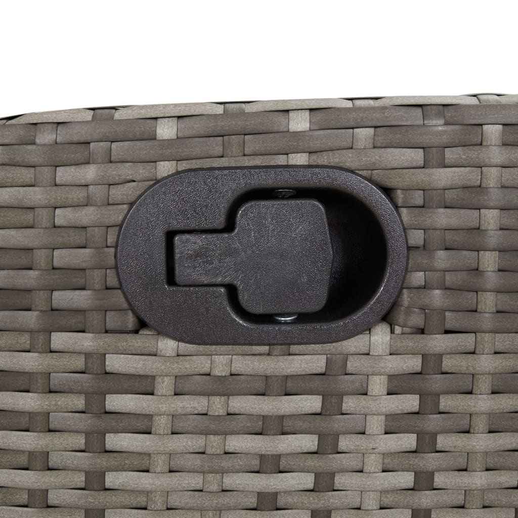 Scaun de grădină rabarabil cu suport picioare,2 buc., poliratan