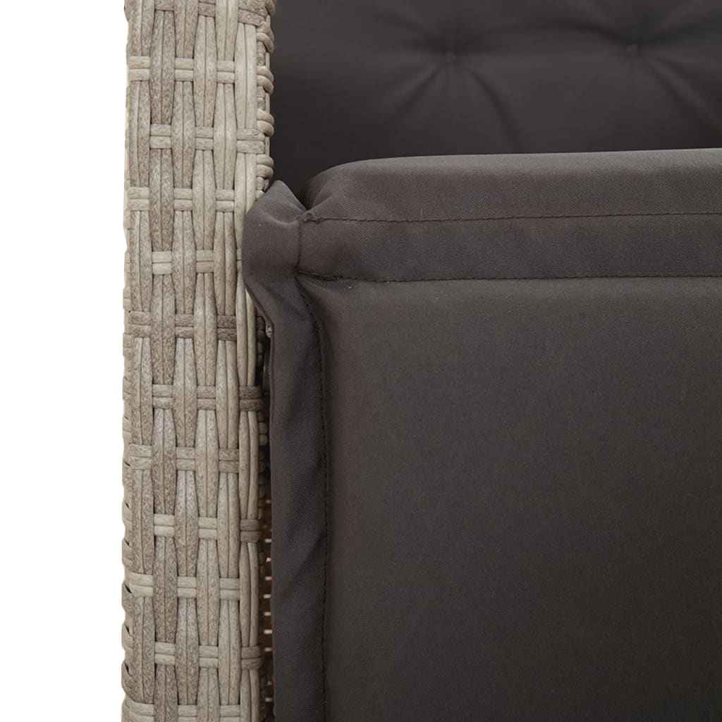 Scaun de grădină rabarabil cu suport picioare,2 buc., poliratan