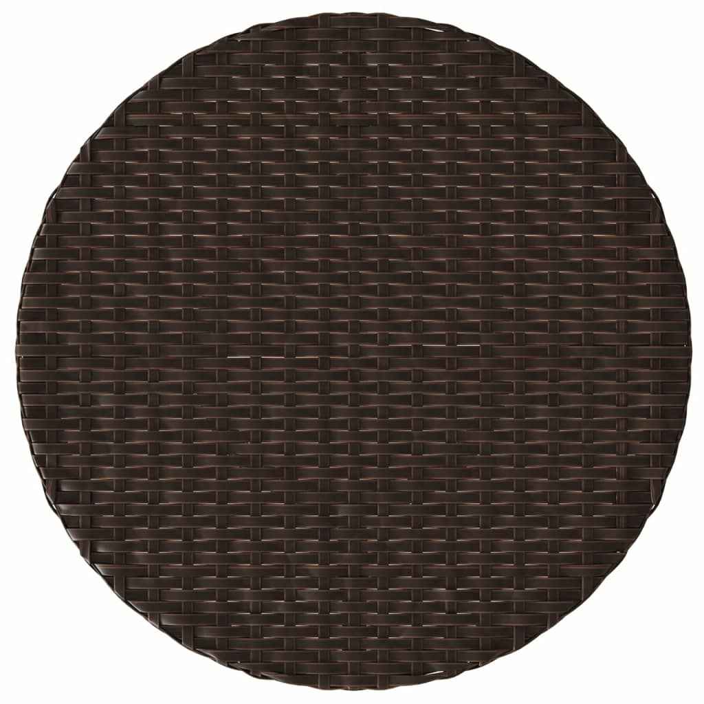 Set bistro cu perne, 3 piese, maro, poliratan