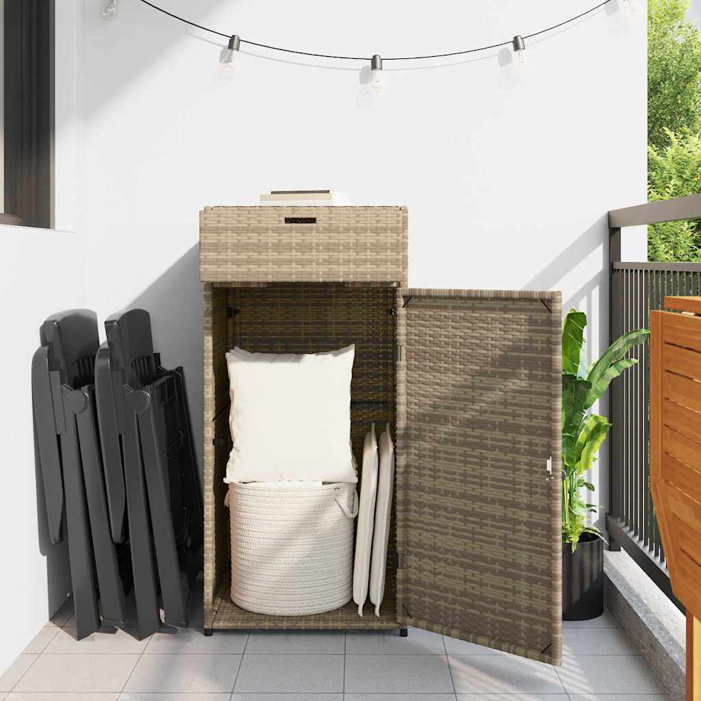 Dulap depozitare de grădină, bej, 55x55x111 cm, poliratan