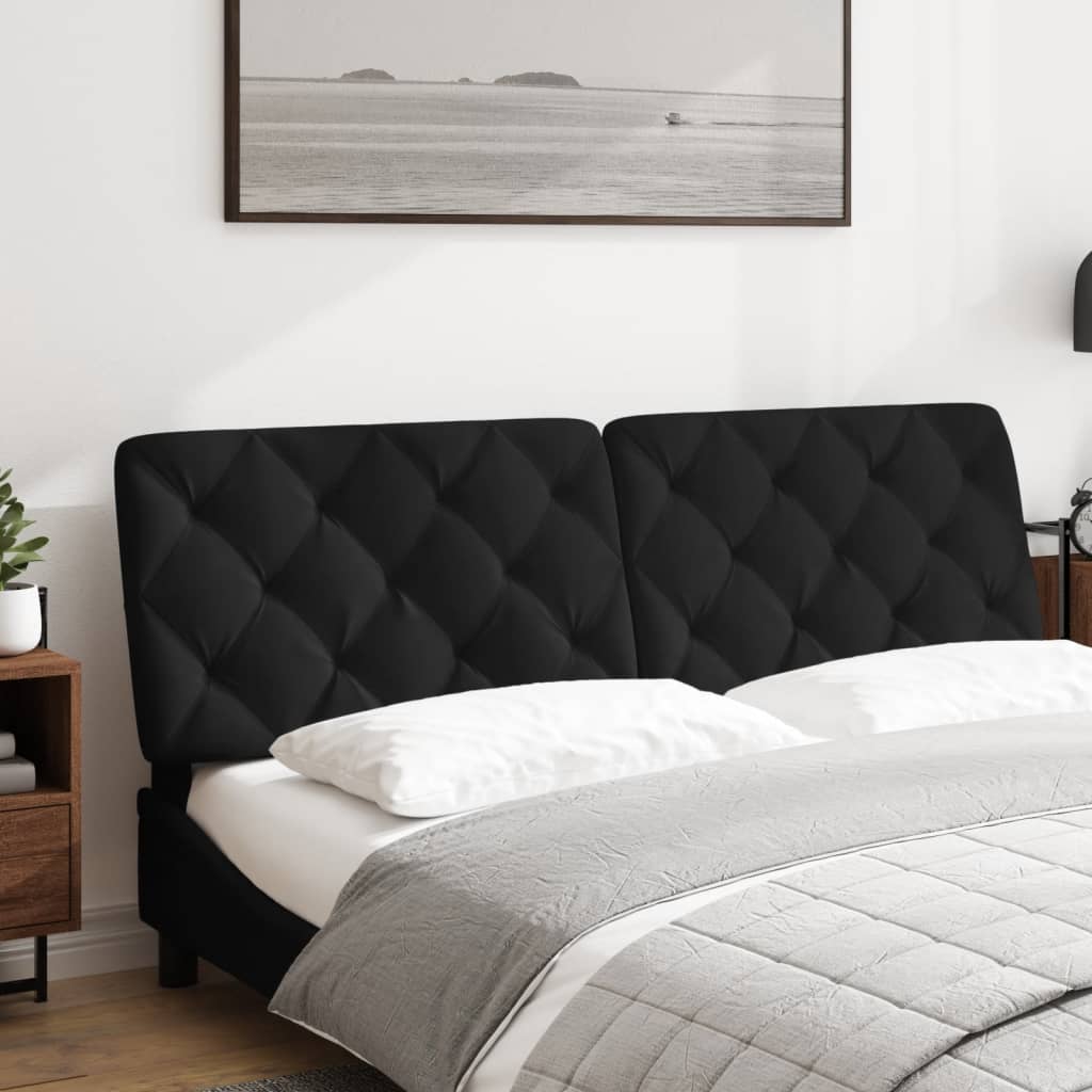 Pernă tăblie de pat, negru, 160 cm, catifea