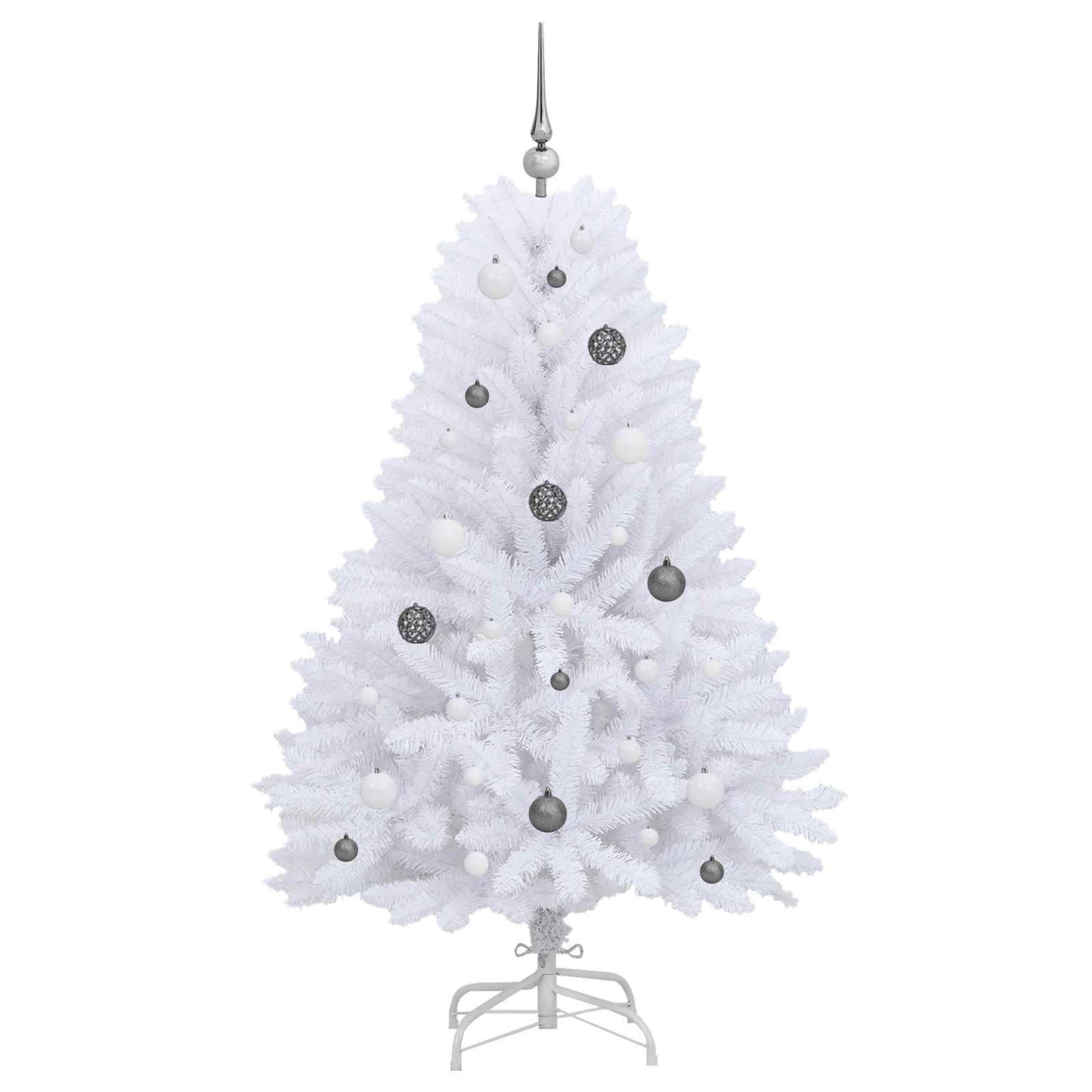 Brad de Crăciun artificial Alb 80 x 80 x 150 cm PVC și Metal