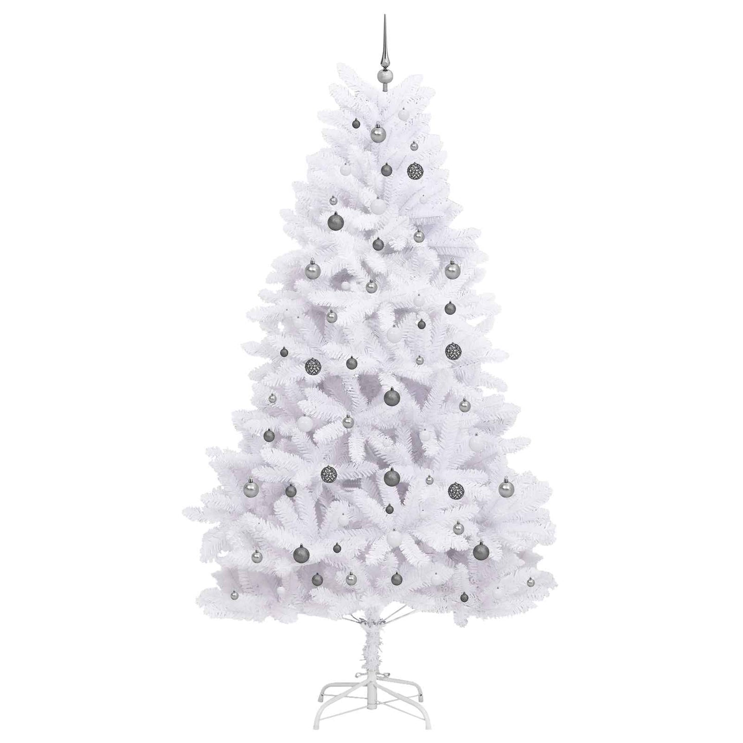 Brad de Crăciun artificial Alb 128 x 128 x 270 cm PVC și Metal