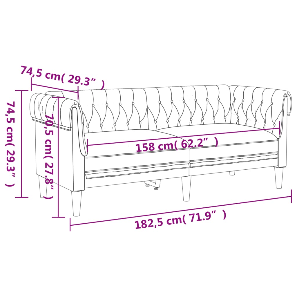 Set canapele, 3 piese, maro închis, material textil