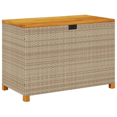 Cutie depozitare grădină bej 110x55x63 cm lemn acacia poliratan