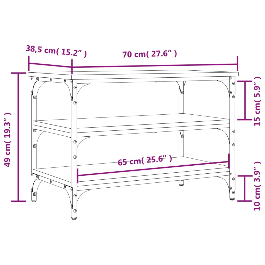 Bancă de pantofi, negru, 70x38,5x49 cm, lemn prelucrat