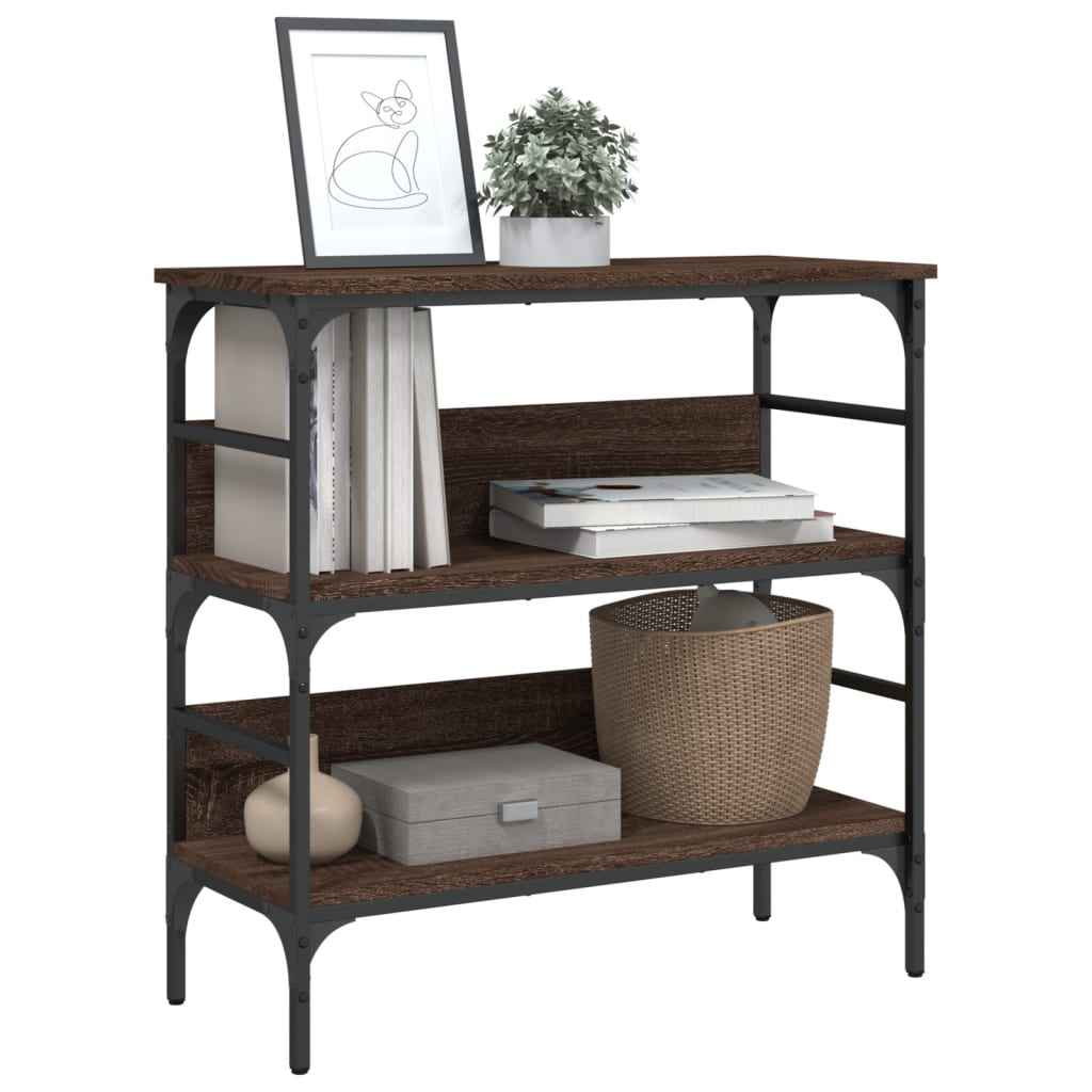 Masă consolă, stejar maro, 75x32x75 cm, lemn prelucrat