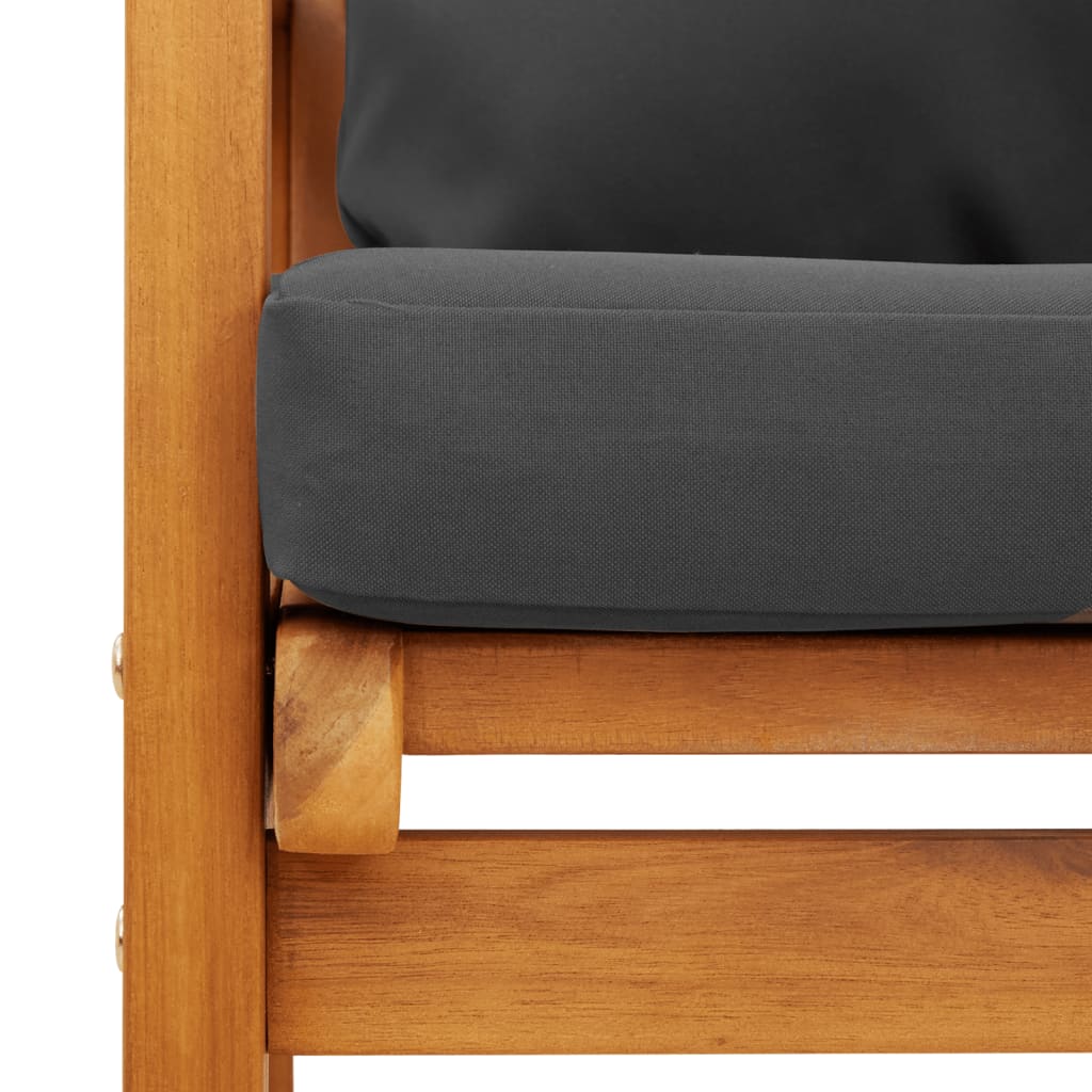 Set mobilier de grădină cu perne, 3 piese, lemn masiv acacia